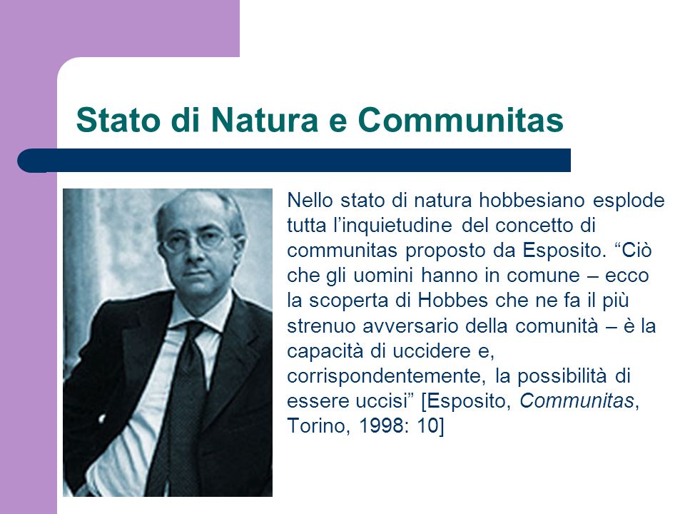 Stato di Natura e Communitas