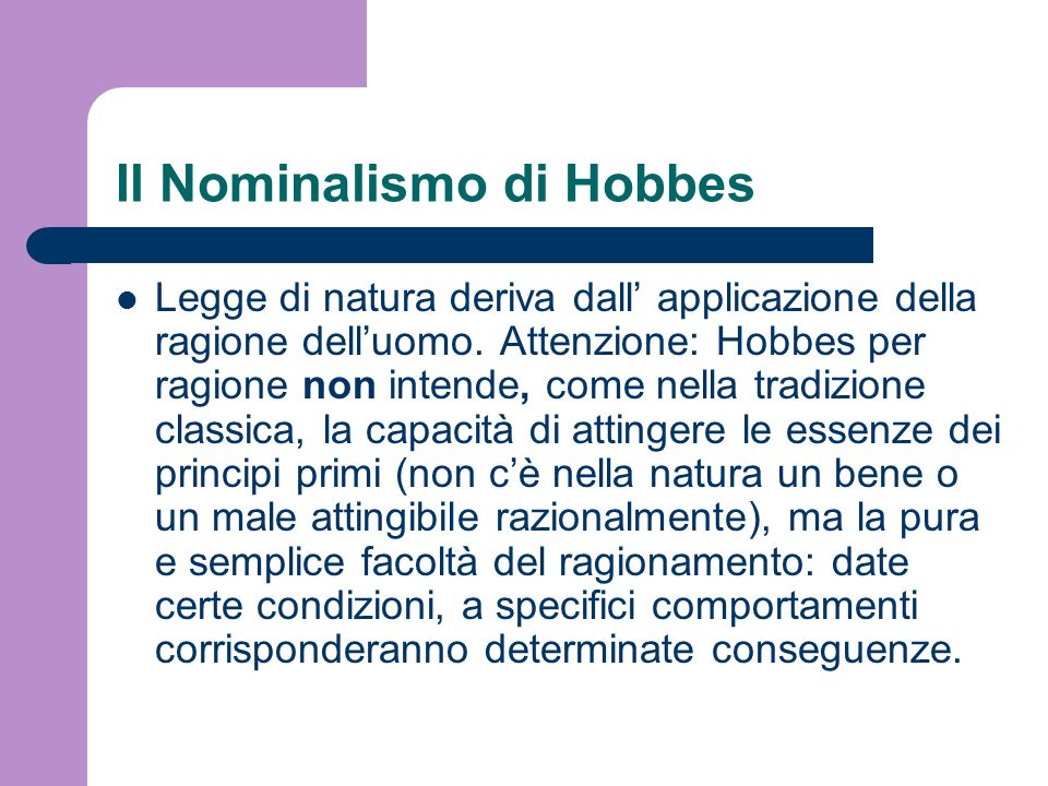 Il Nominalismo di Hobbes