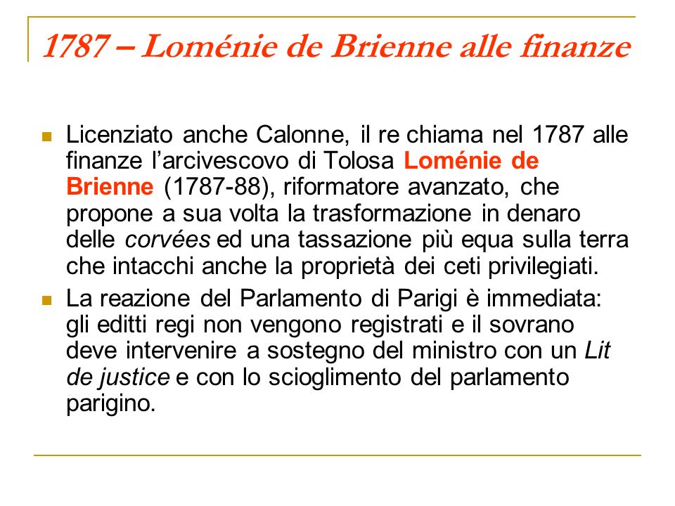 1787 – Loménie de Brienne alle finanze