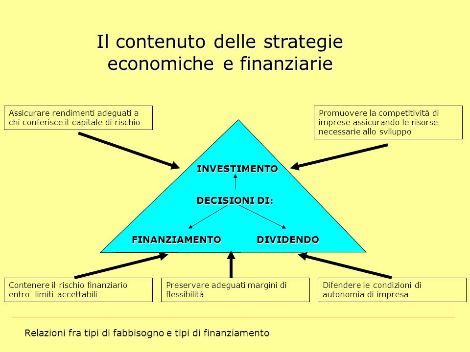 Il contenuto delle strategie economiche e finanziarie