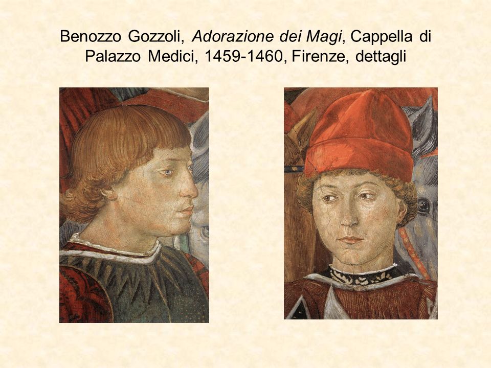 Benozzo Gozzoli, Adorazione dei Magi, Cappella di Palazzo Medici, , Firenze, dettagli