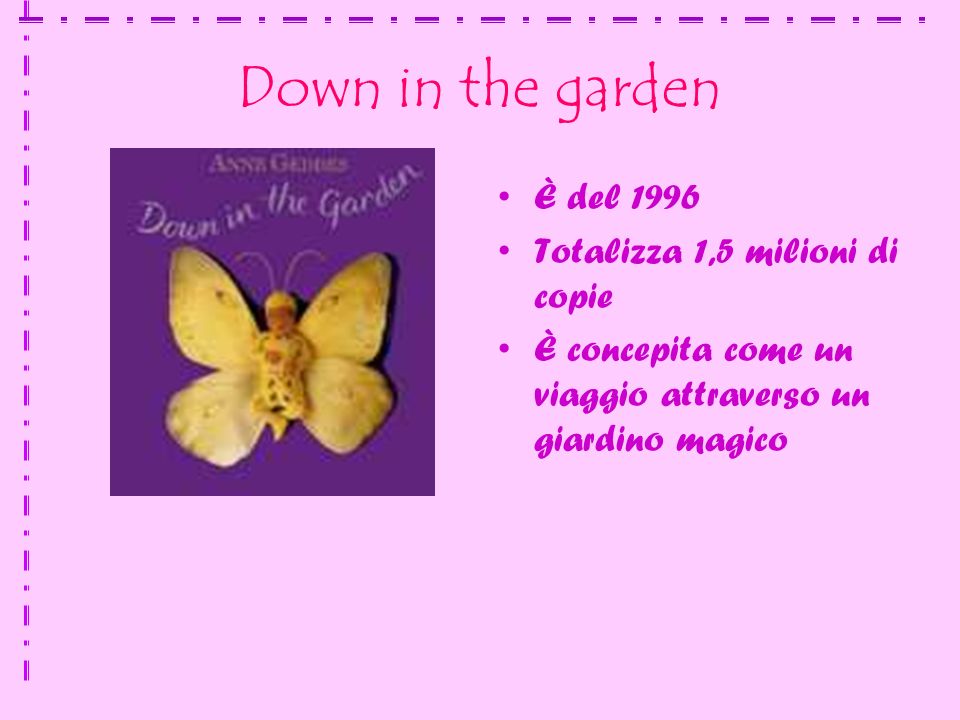 Down in the garden È del 1996 Totalizza 1,5 milioni di copie