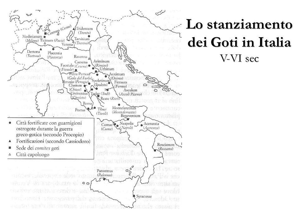 Lo stanziamento dei Goti in Italia