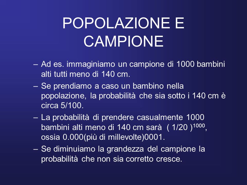 POPOLAZIONE E CAMPIONE