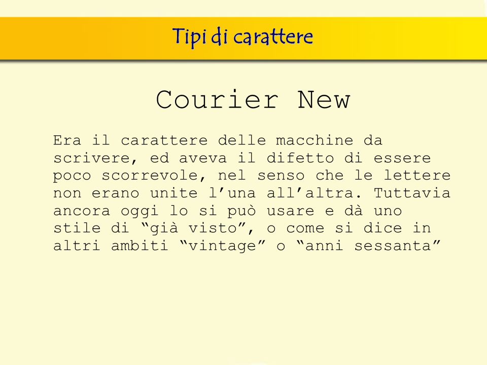 Courier New Tipi di carattere