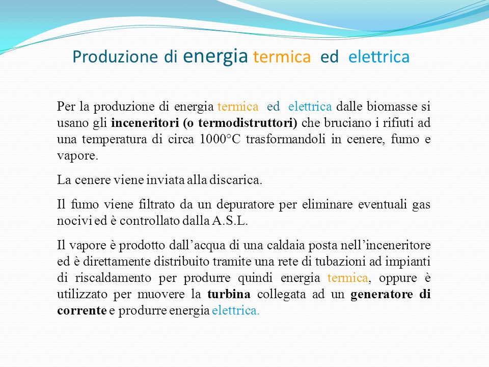 Produzione di energia termica ed elettrica