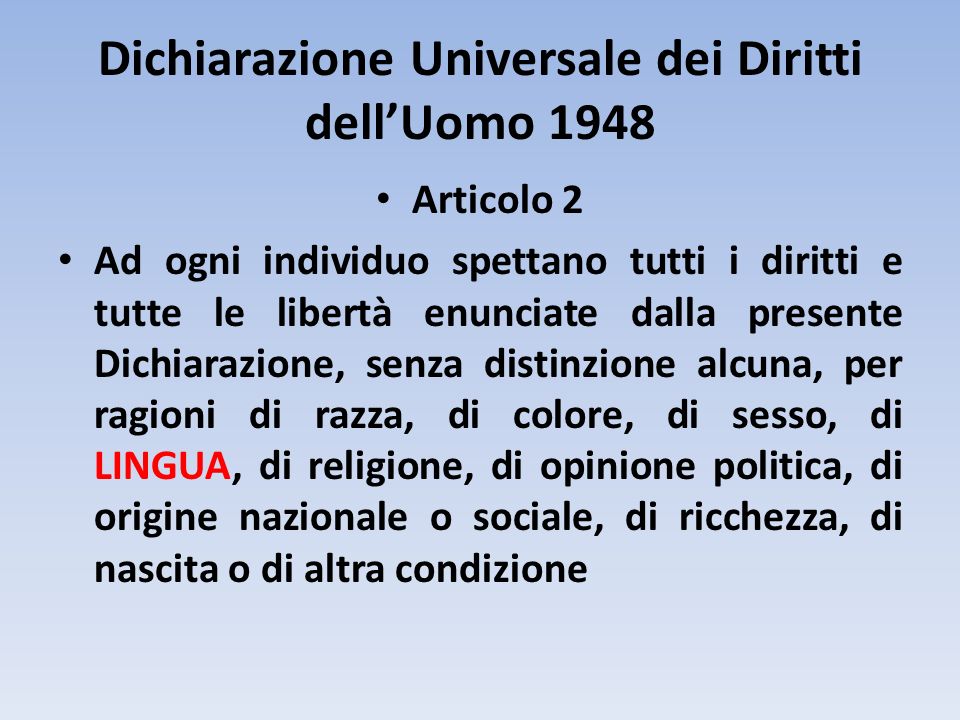 Dichiarazione Universale dei Diritti dell’Uomo 1948