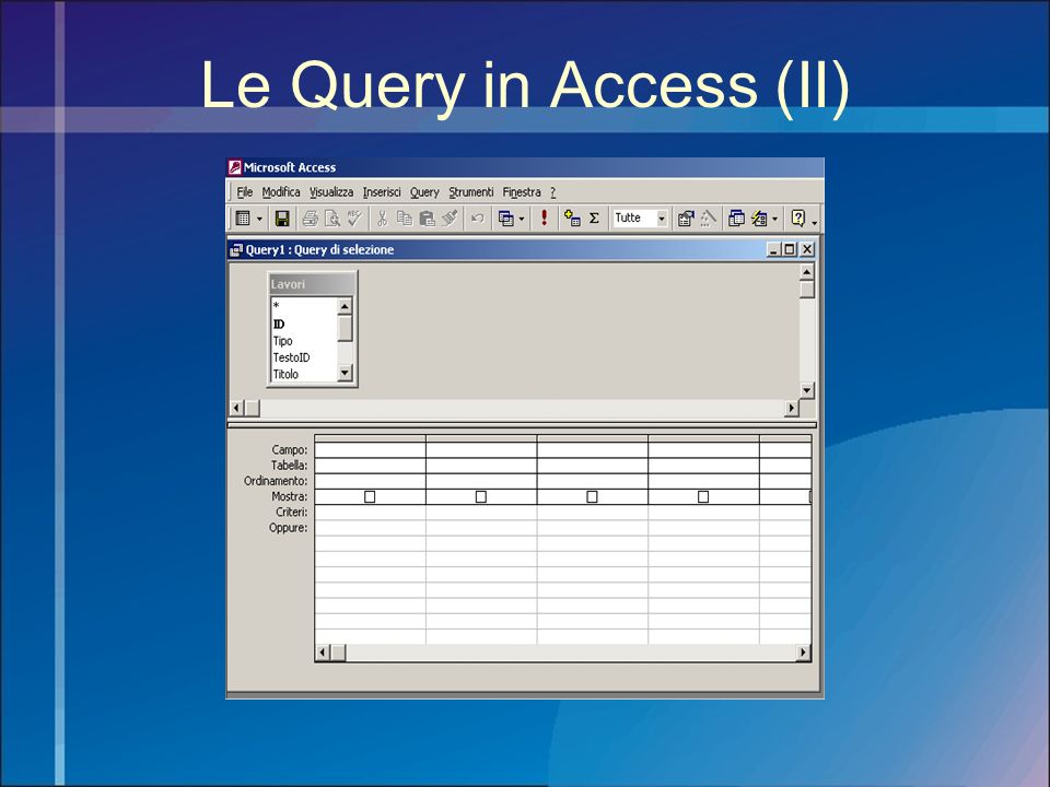 Le Query in Access (II)