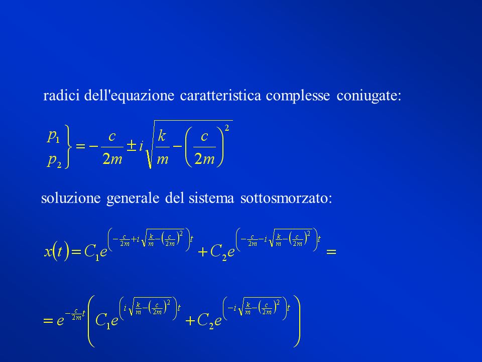 radici dell equazione caratteristica complesse coniugate: