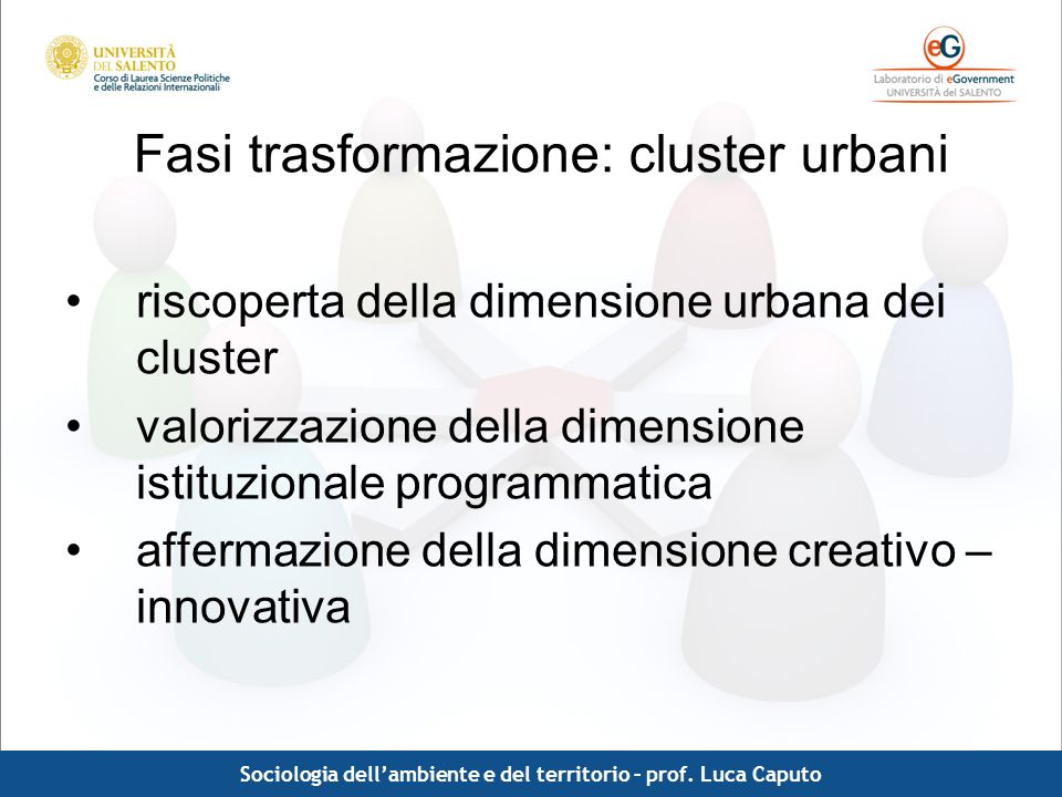 Fasi trasformazione: cluster urbani