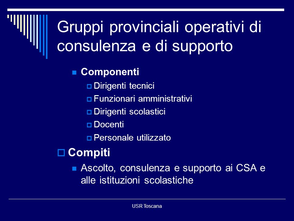 Gruppi provinciali operativi di consulenza e di supporto