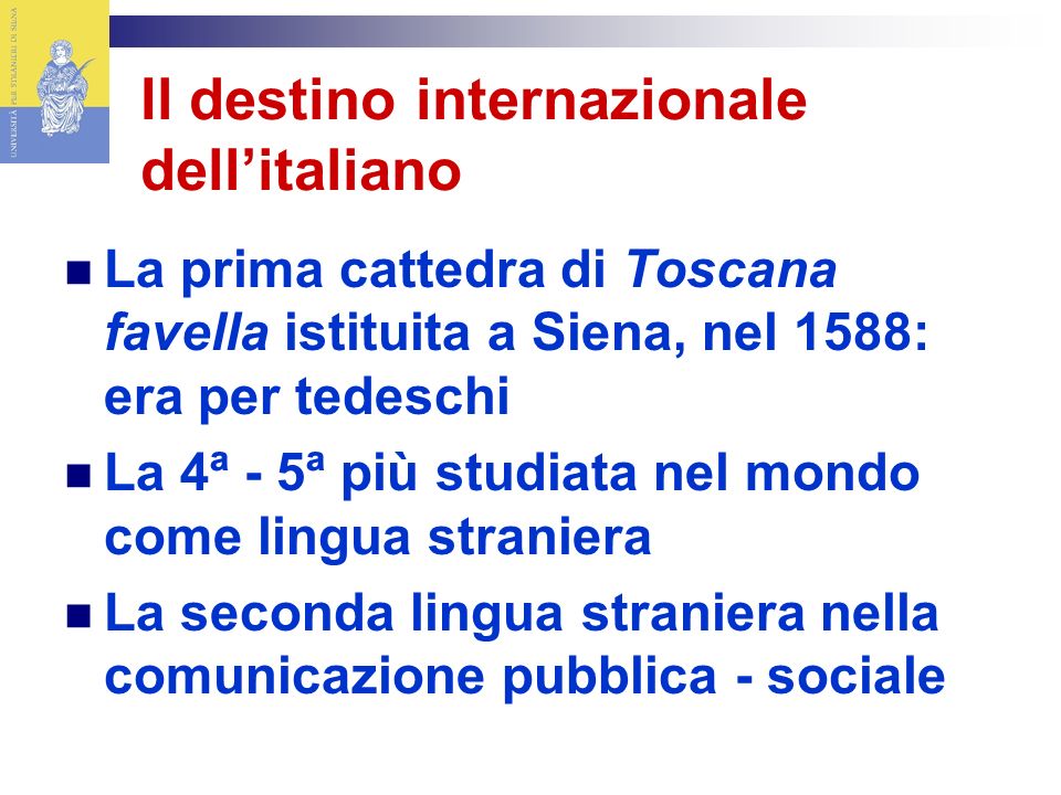 Il destino internazionale dell’italiano
