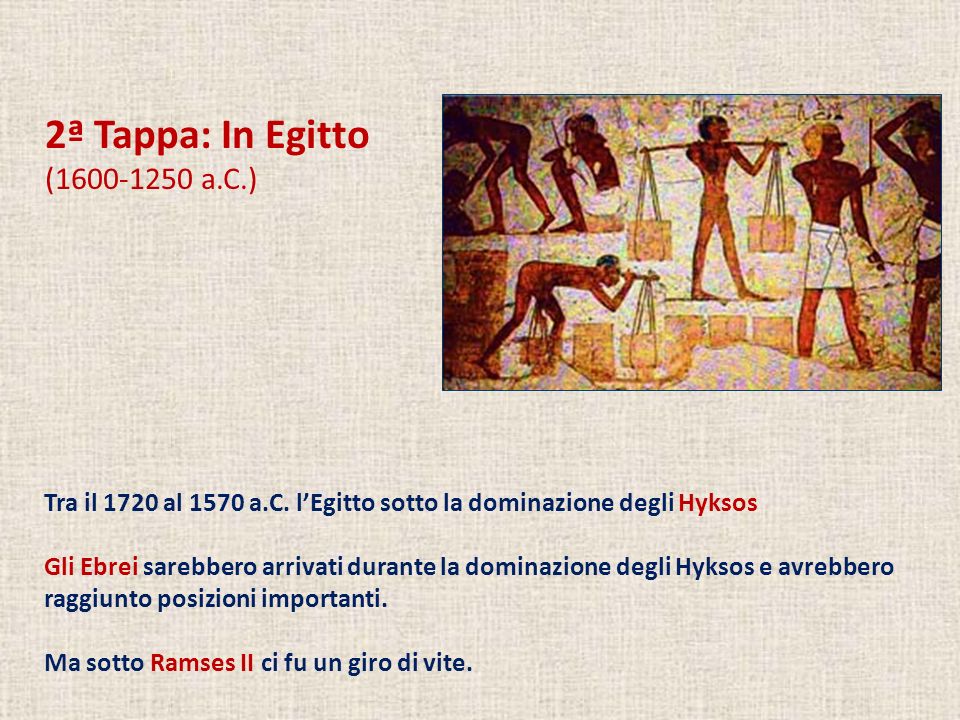 2ª Tappa: In Egitto ( a.C.)