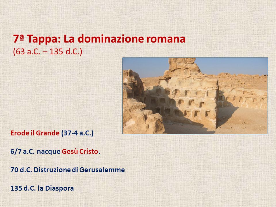 7ª Tappa: La dominazione romana
