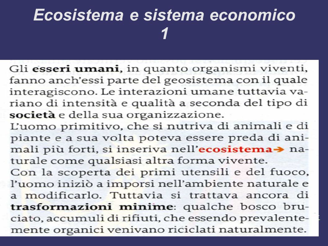 Ecosistema e sistema economico 1