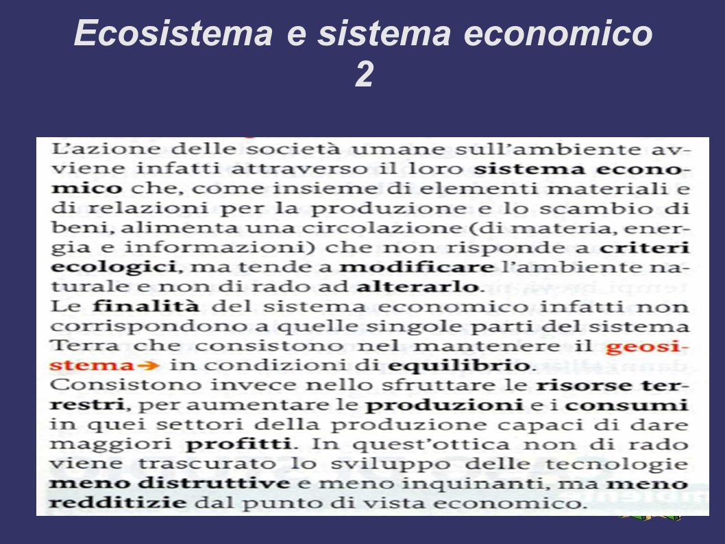 Ecosistema e sistema economico 2