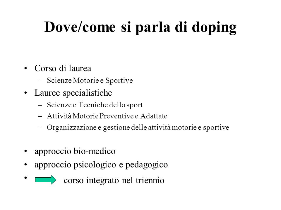 Dove/come si parla di doping