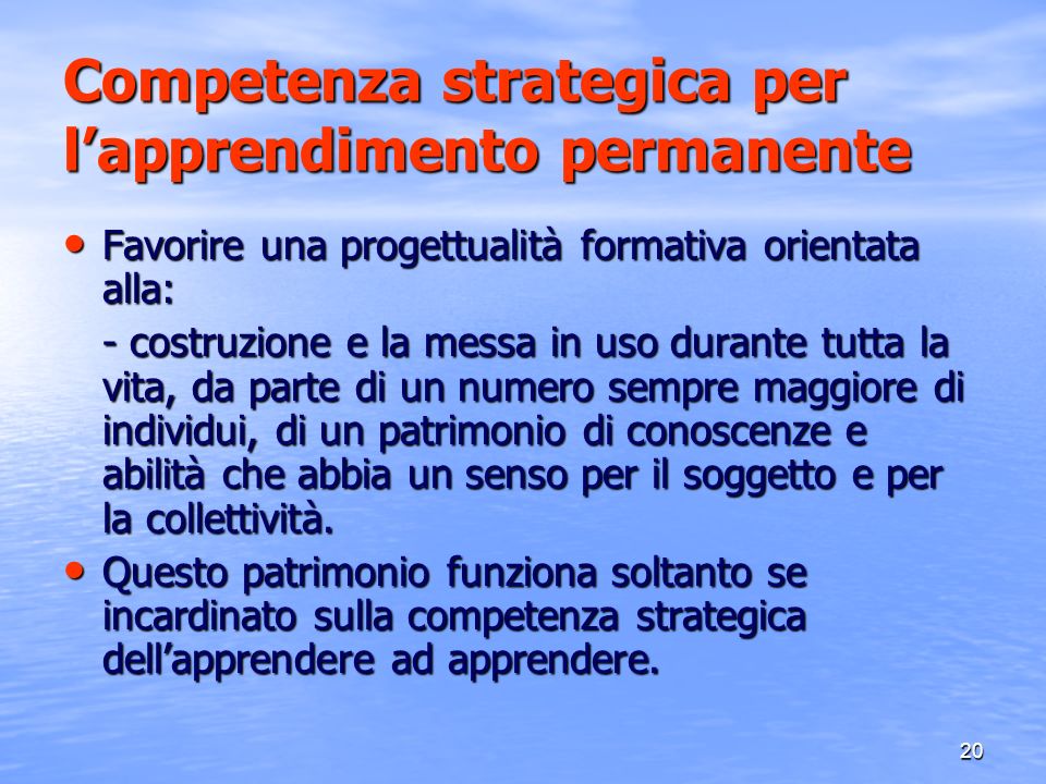 Competenza strategica per l’apprendimento permanente
