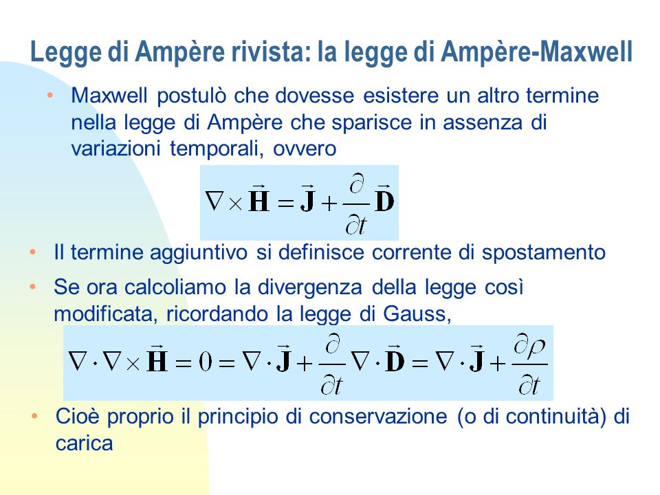 Legge di Ampère rivista: la legge di Ampère-Maxwell