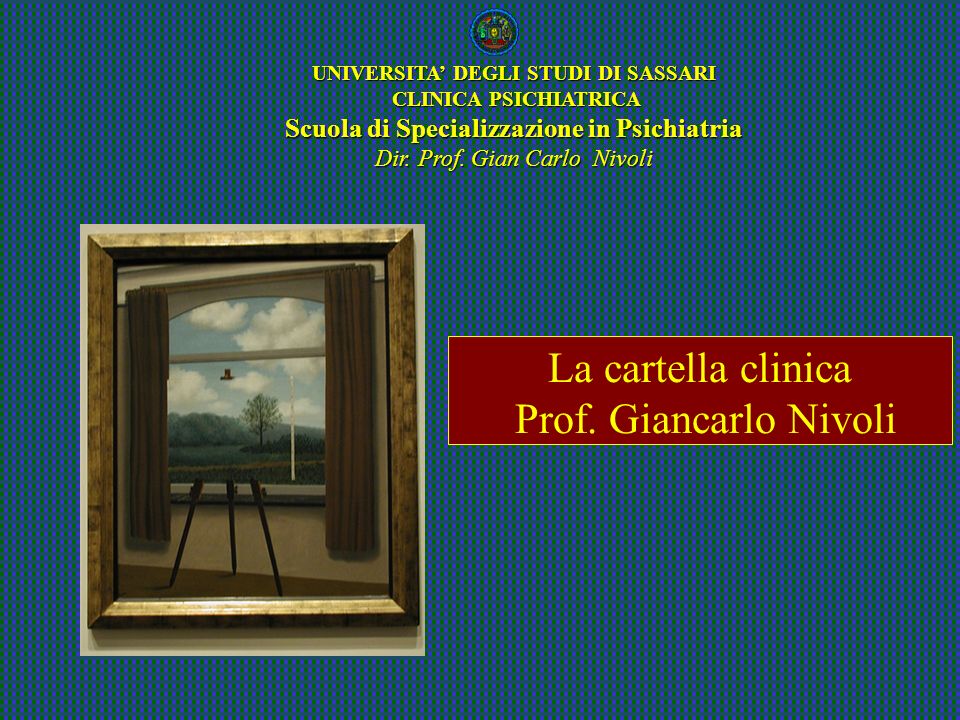 La cartella clinica Prof. Giancarlo Nivoli