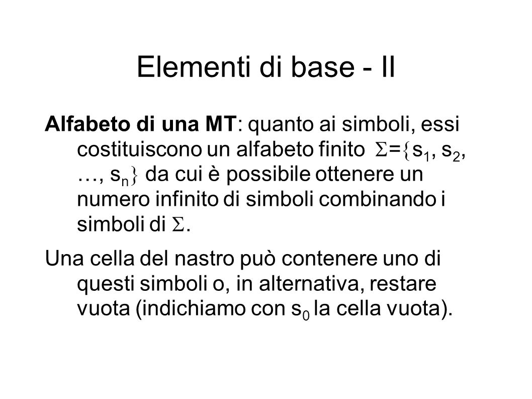 Elementi di base - II