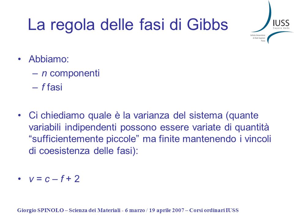 La regola delle fasi di Gibbs
