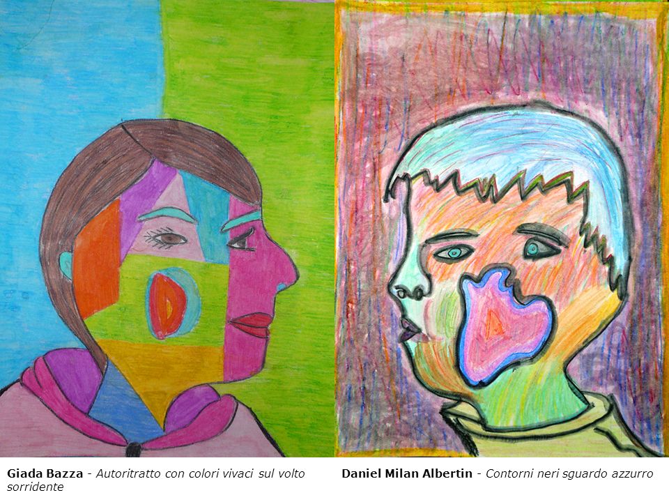 Giada Bazza - Autoritratto con colori vivaci sul volto