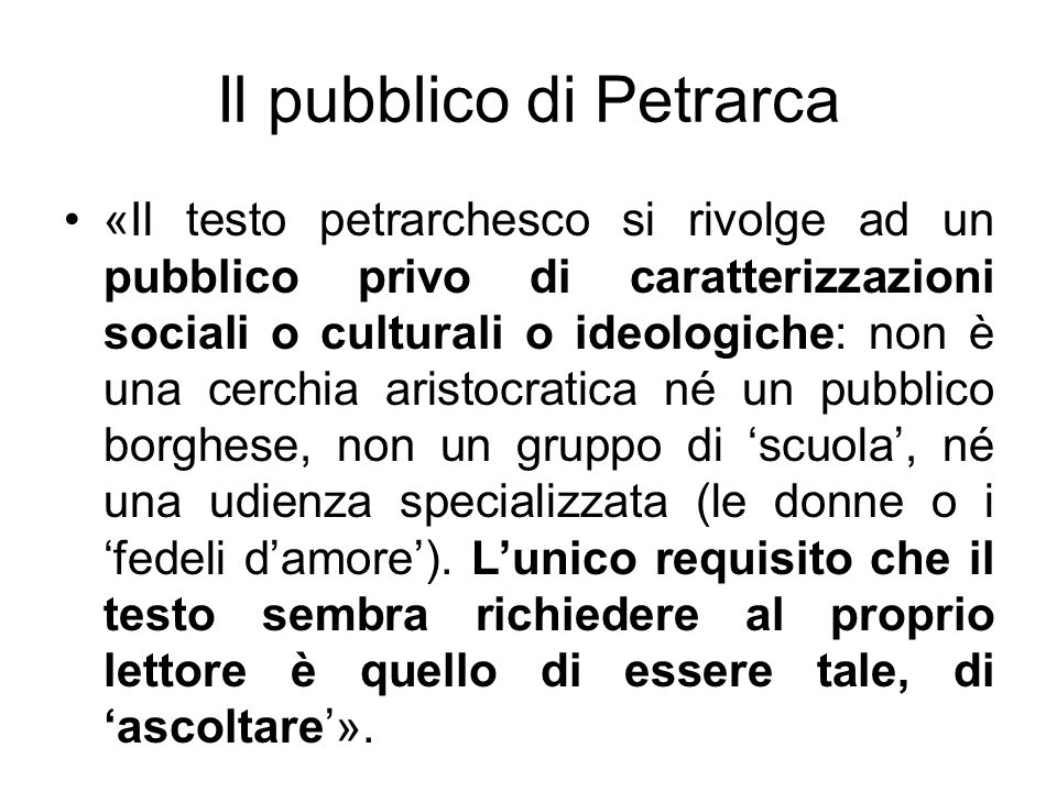 Il pubblico di Petrarca
