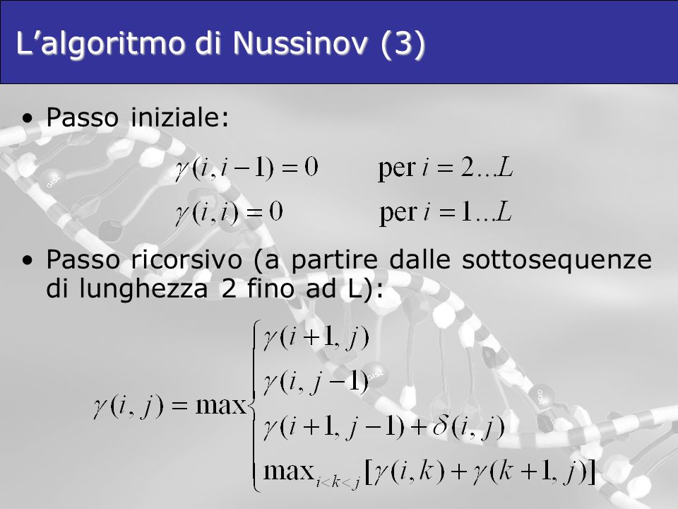 L’algoritmo di Nussinov (3)