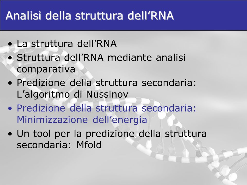 Analisi della struttura dell’RNA