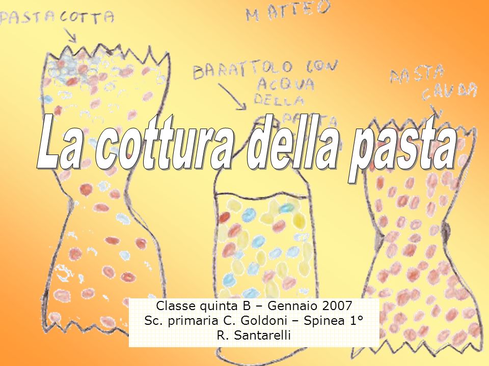 La cottura della pasta Classe quinta B – Gennaio 2007