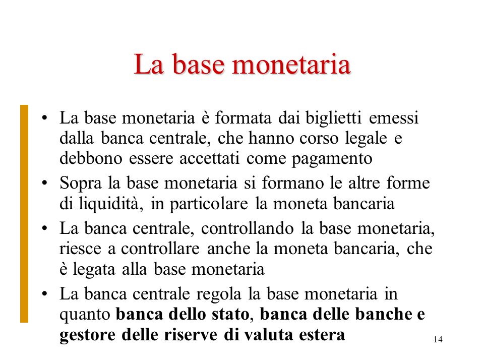 La base monetaria