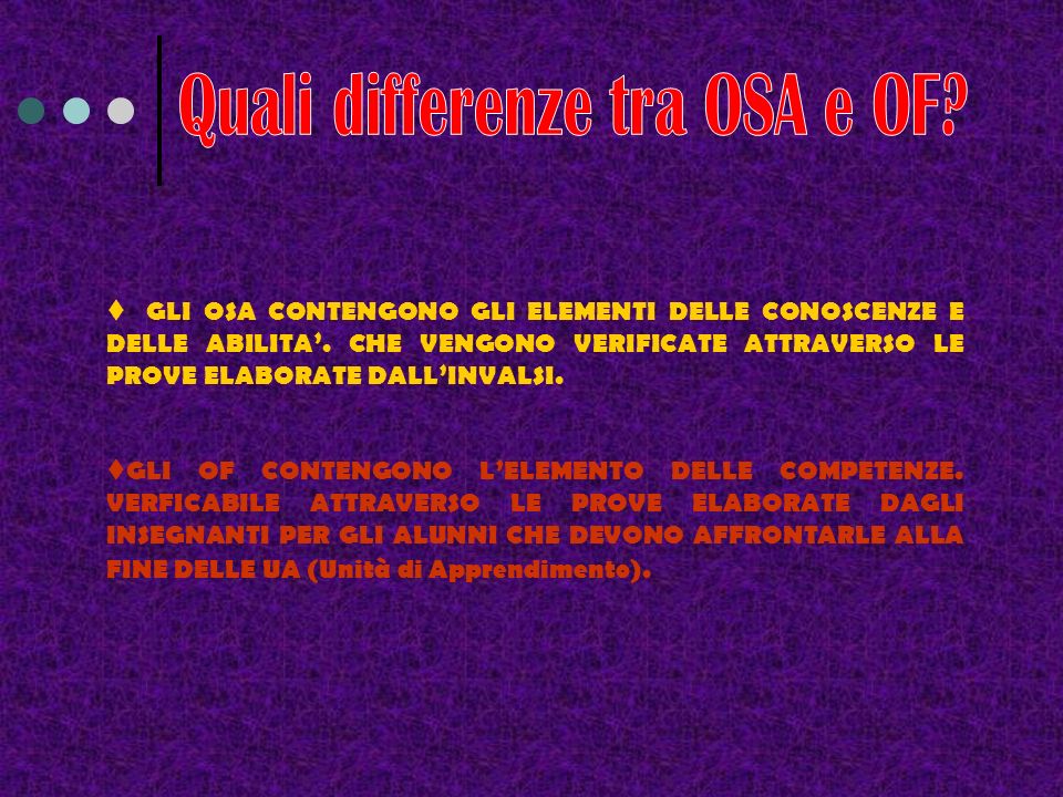 Quali differenze tra OSA e OF