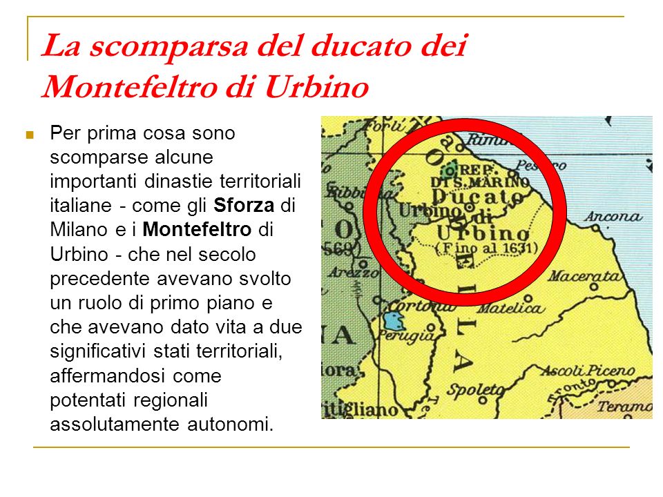La scomparsa del ducato dei Montefeltro di Urbino