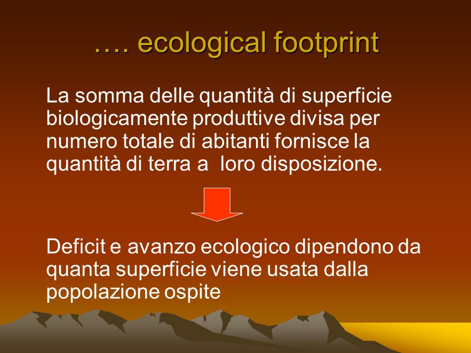 …. ecological footprint