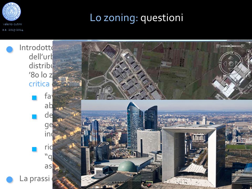 Lo zoning: questioni valerio cutini. a.a