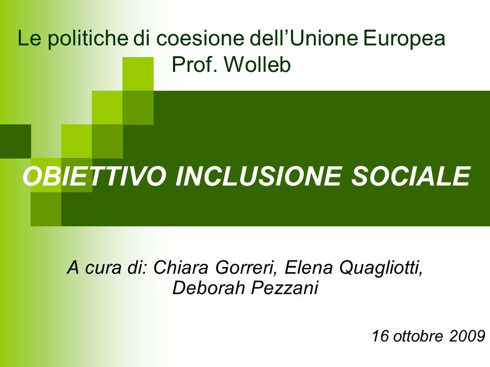 Le Politiche Di Coesione Dell’Unione Europea Prof. Wolleb - Ppt Scaricare