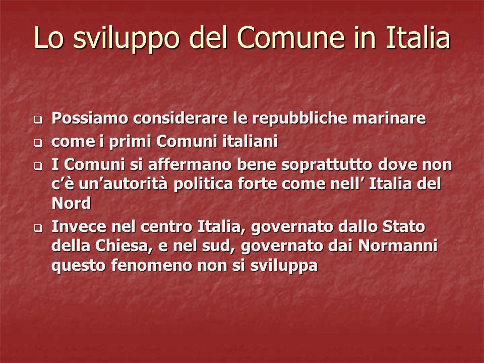 Lo sviluppo del Comune in Italia