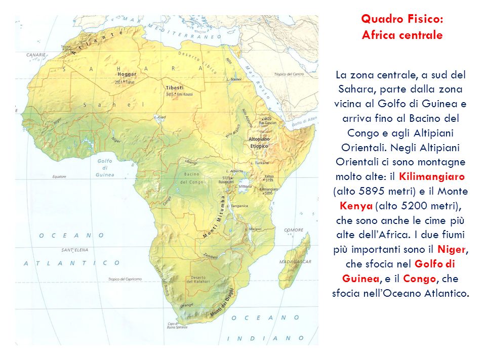 Quadro Fisico: Africa centrale
