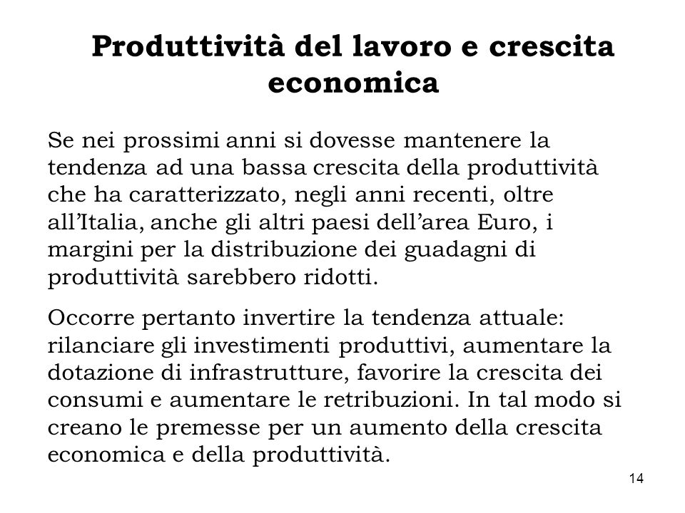 Produttività del lavoro e crescita economica