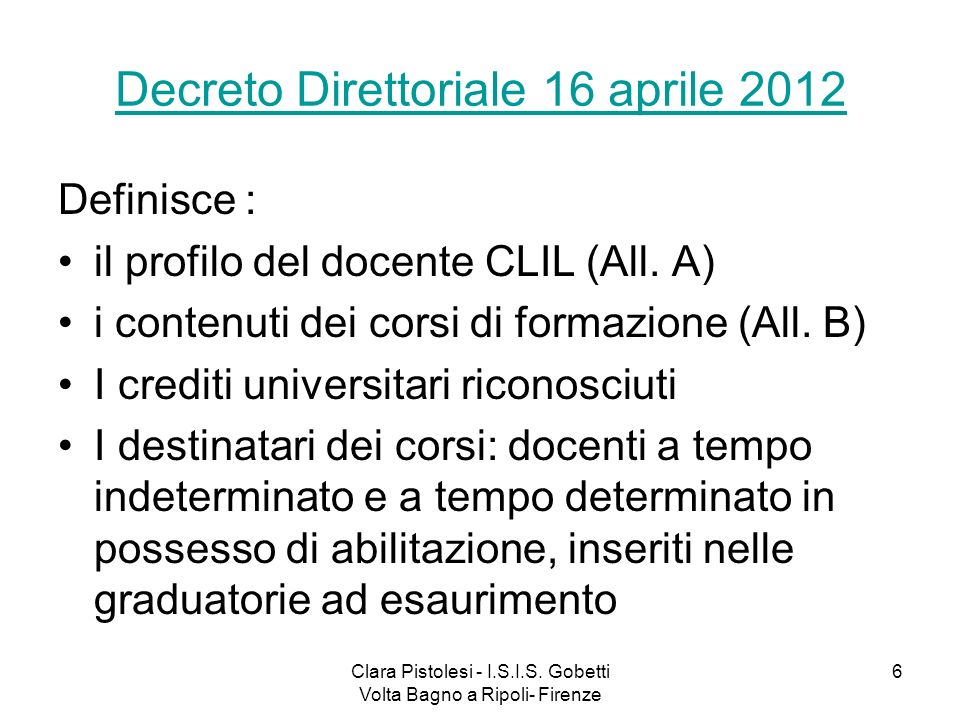 Decreto Direttoriale 16 aprile 2012