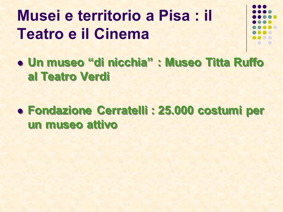Musei e territorio a Pisa : il Teatro e il Cinema