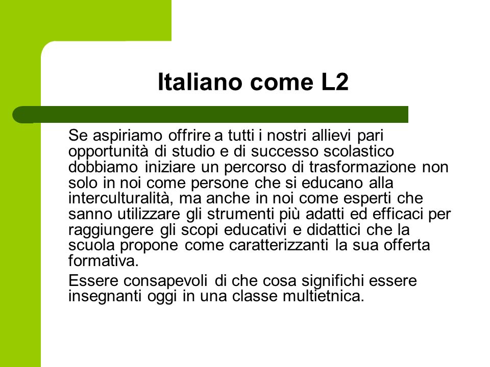 Italiano come L2