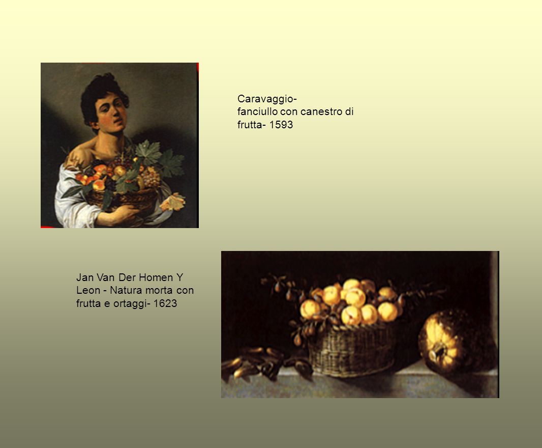 Caravaggio- fanciullo con canestro di frutta- 1593