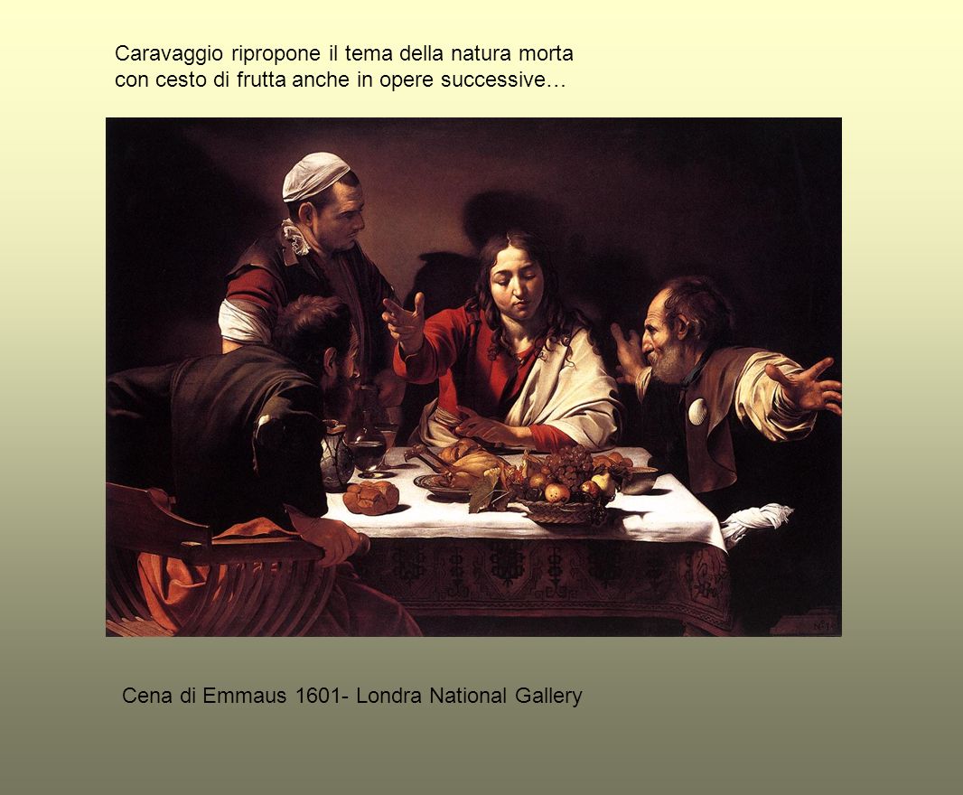 Caravaggio ripropone il tema della natura morta con cesto di frutta anche in opere successive…