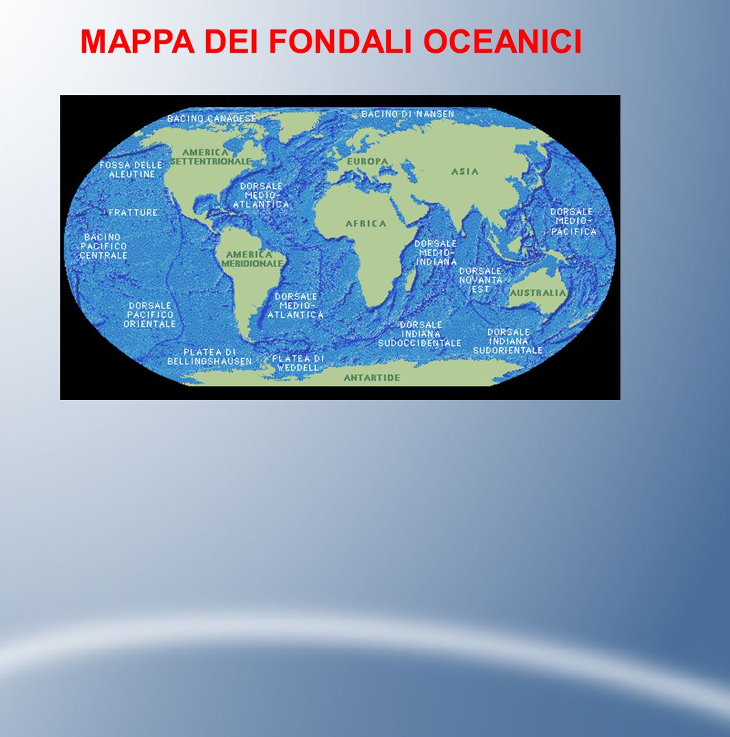 MAPPA DEI FONDALI OCEANICI