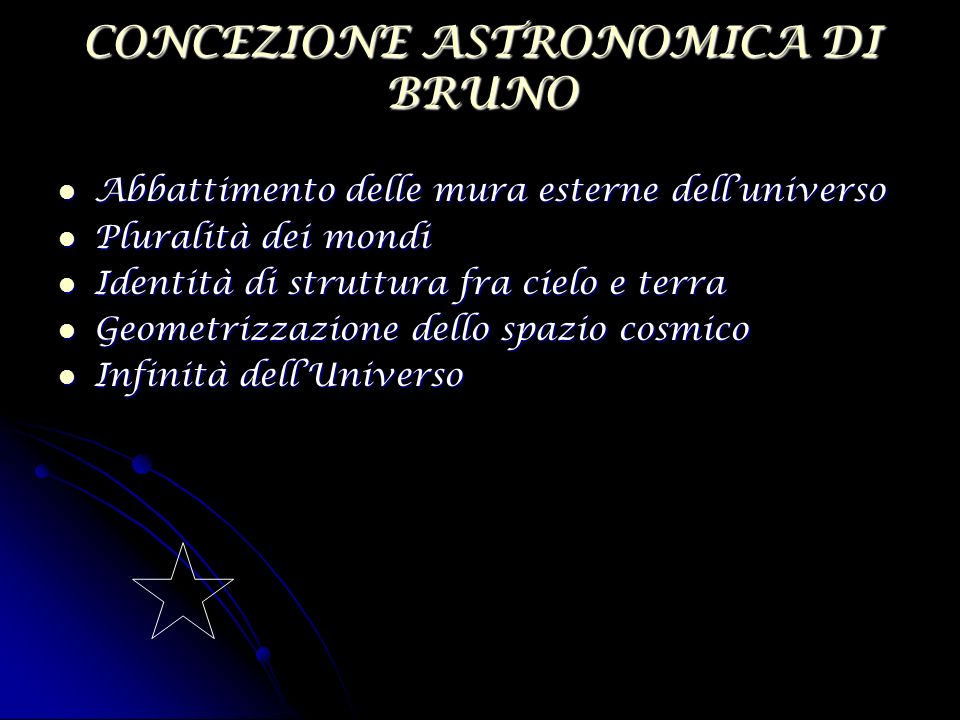 CONCEZIONE ASTRONOMICA DI BRUNO