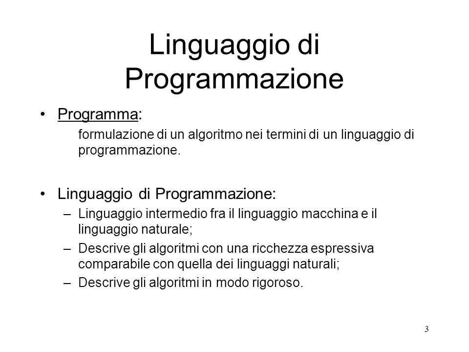 Linguaggio di Programmazione