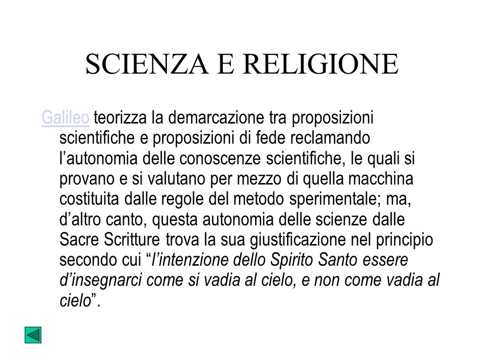 SCIENZA E RELIGIONE