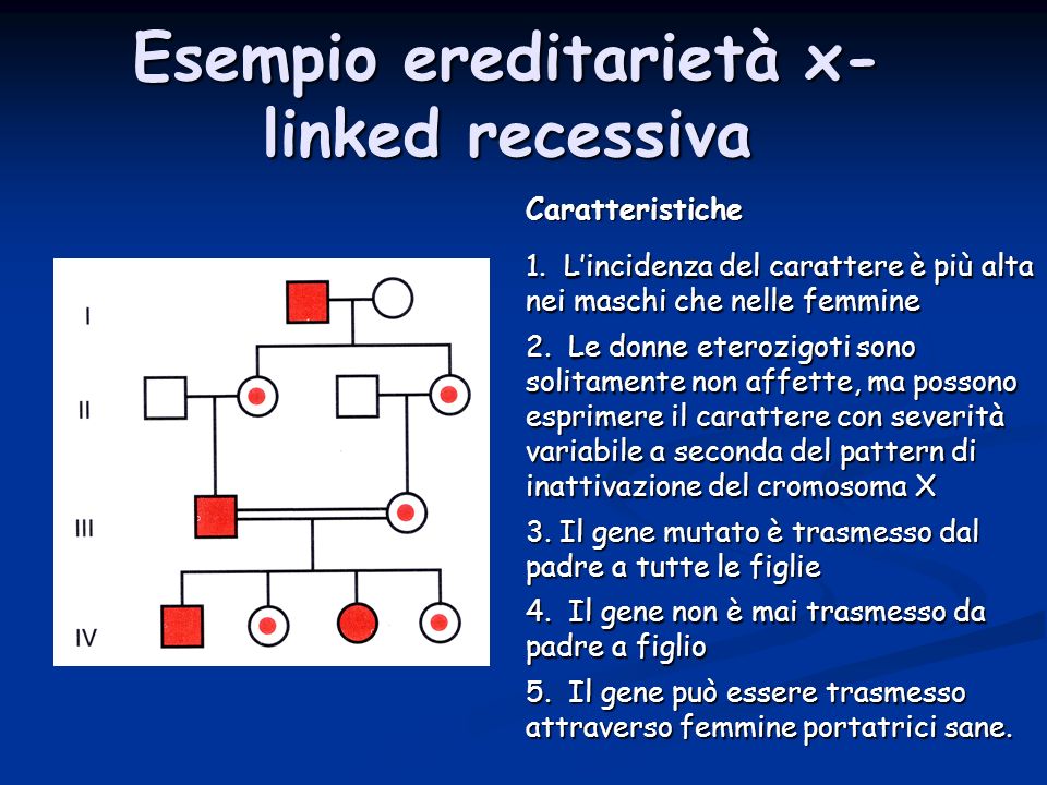Esempio ereditarietà x-linked recessiva